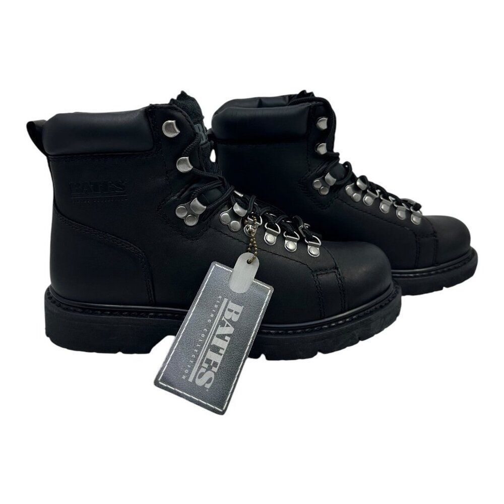 Bates Mens‎ Black Leather Oil-Resistant Motocycle Boots Sz. 7 Wide E44102 Canyon